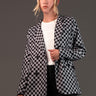 Checkered Double Breasted Blazer Blazers Kate Hewko Black S 